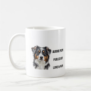 Aussie Mom Love & Fur cute Australian Shepherd Mug