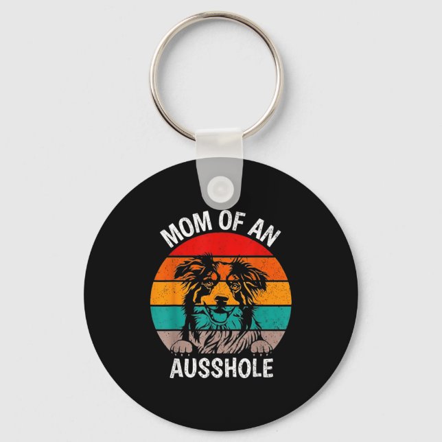 Aussie mum - australian shepherd mum  key ring (Front)