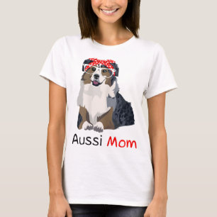 Aussie Mum Dog Bandanna Pet Lover Gift WoAussie T-Shirt