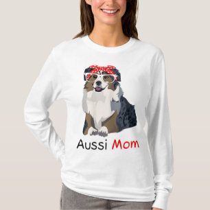 Aussie Mum Dog Bandanna Pet Lover Gift Womens Auss T-Shirt
