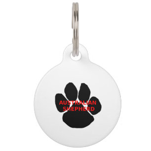 aussie name paw pet tag