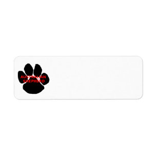 aussie name paw return address label