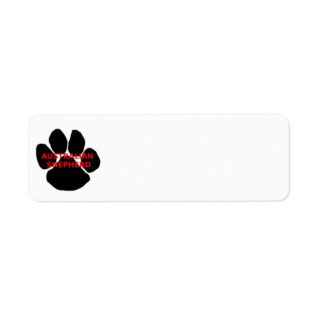 aussie name paw return address label (Front)
