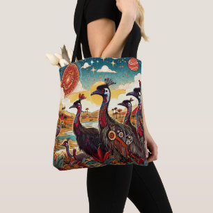 Aussie Outback Folk Art Cassowary Nature Wildlife Tote Bag