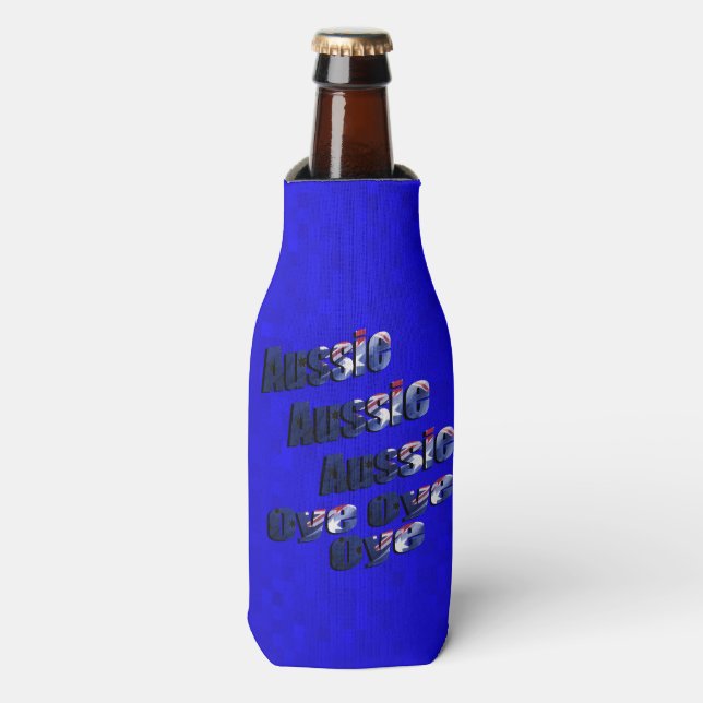 Aussie Oye Picture Logo, Bottle Cooler (Bottle Front)