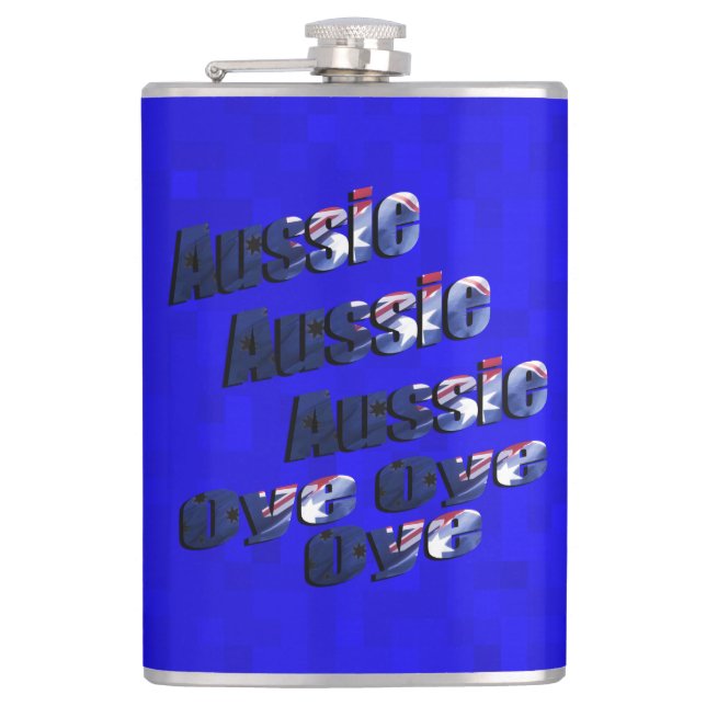 Aussie Oye Picture Logo, Hip Flask (Front)