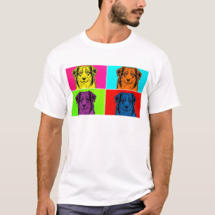 Aussie Pop Art Warhol Style Australian Shepherd T-Shirt
