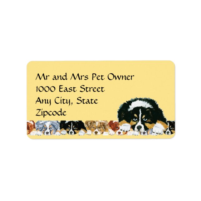 Aussie Puppy Address Label (Front)