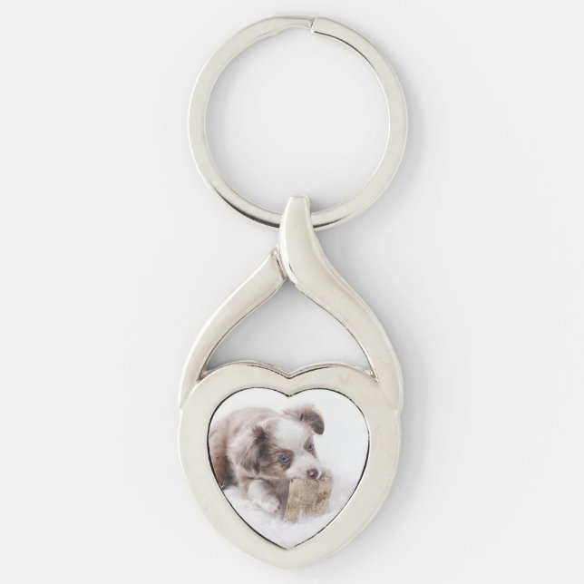 aussie red merle pup key ring (Front)
