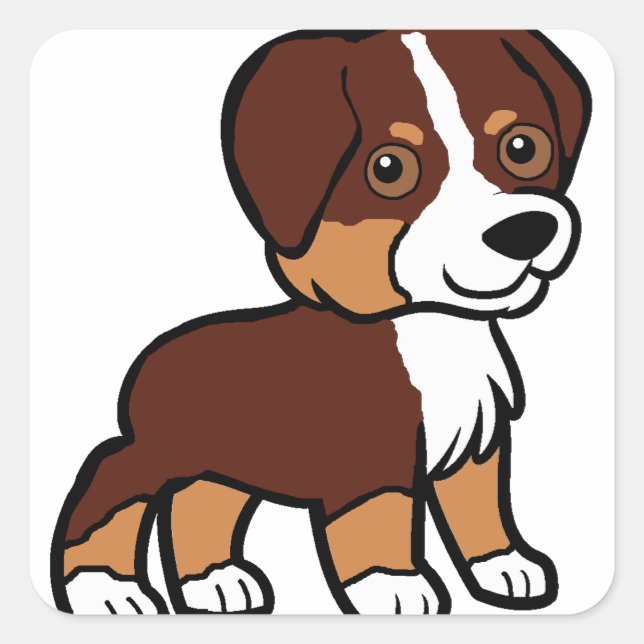 aussie red tri cartoon square sticker (Front)