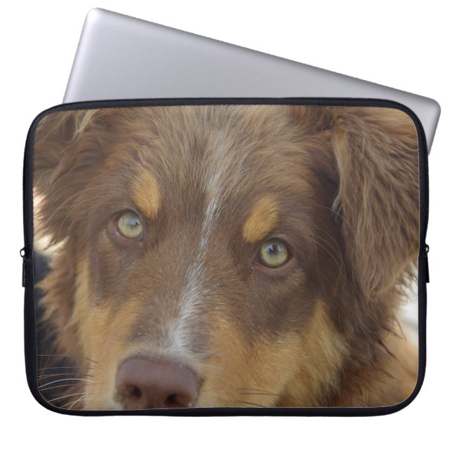 aussie red tri pup laptop sleeve (Front)