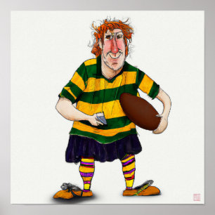 Aussie Rugby Player - Rugby Painting Print