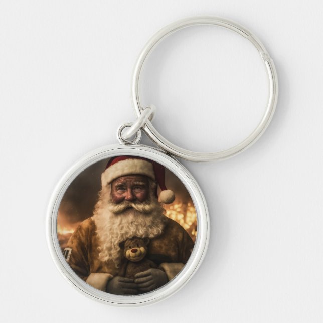 Aussie Santa Bear  Key Ring (Front)