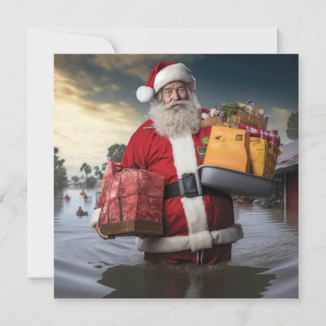 Aussie Santa Flood Single Sided Card (Front)