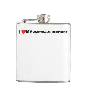 aussie shep love hip flask