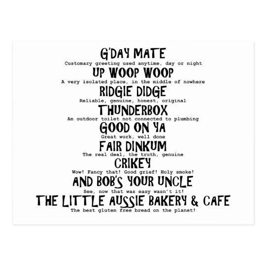 Aussie Slang Postcard