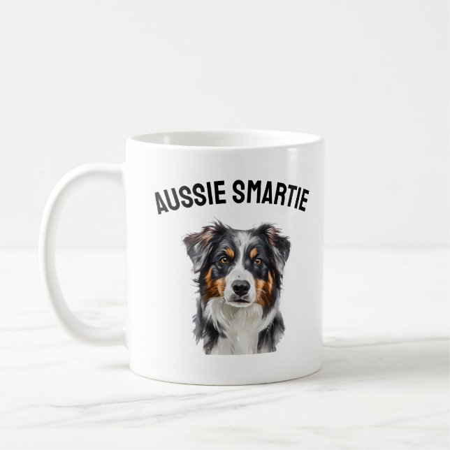 Aussie Smartie Mug - Intelligent Australian Shephe (Left)