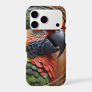 Aussie Spirit: A Lorikeet Perched In Carved Wood