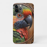 Aussie Spirit: A Lorikeet Perched In Carved Wood