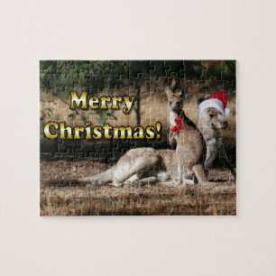 Aussie Style Christmas Kangaroos Jigsaw Puzzle