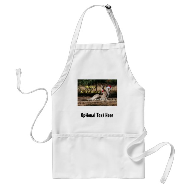 Aussie Style Christmas Kangaroos Standard Apron (Front)