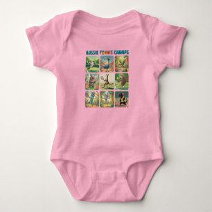 Aussie Tennis Champs Funny Australian Animals Baby Bodysuit