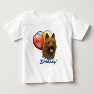 Aussie Terrier Happy Birthday Balloons Baby T-Shirt