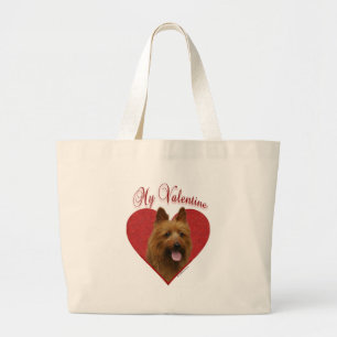 Aussie Terrier Valentine Large Tote Bag