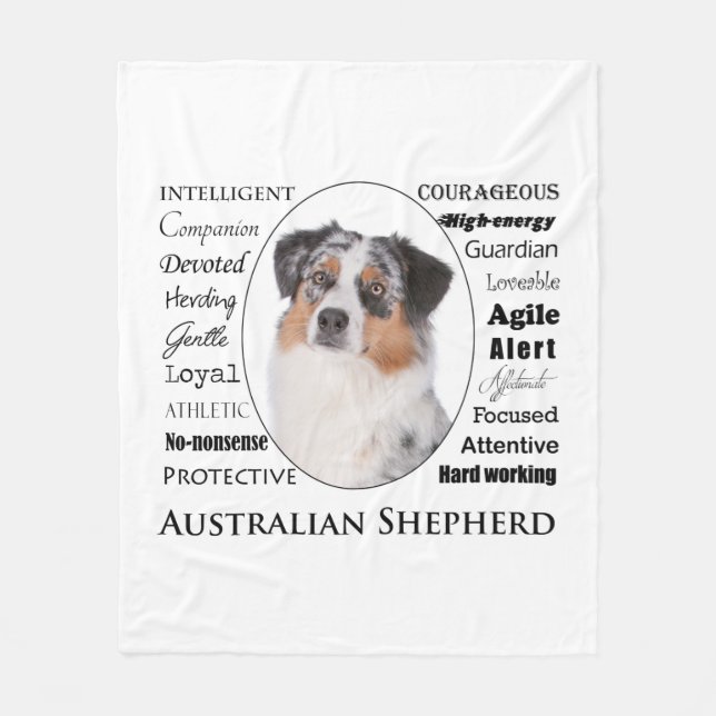 Aussie Traits Fleece Blanket (Front)