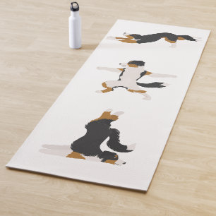 Aussie tricolor. Australian Shepherd dog yoga  Yoga Mat