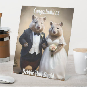 Aussie Weddings Australian Wombats, Wedding Pedestal Sign