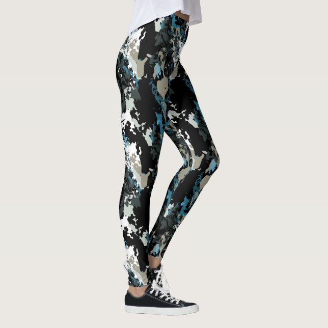 Aussie Wild Teal Pattern Leggings (Right)