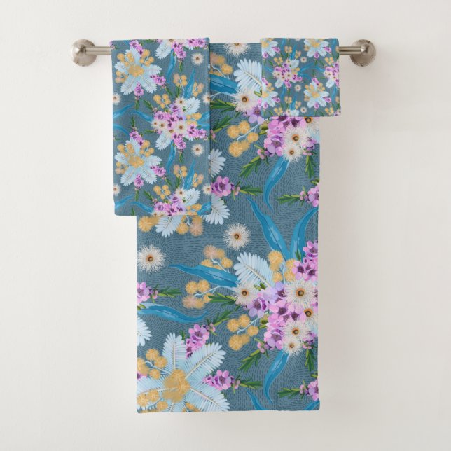 Aussie Wildflower Summer Bath Towel Set (Insitu)