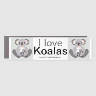 Aussie wildlife -I love KOALAS  - car magnet