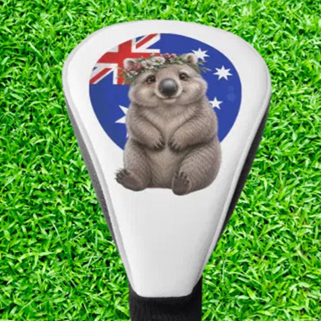 Aussie Wombat Golf Head Cover (imagine pulling a cheeky Aussie wombat out of your bag)