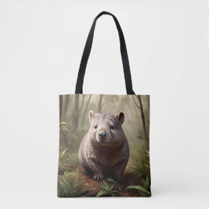 Aussie Wombat In The Aussie Bushland, Tote Bag