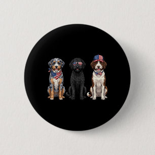 Aussiedoodle 4th Of July Aamerican Flag Dog 6 Cm Round Badge