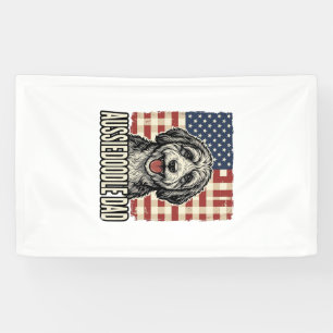 Aussiedoodle Dad Patriotic Vintage Dog Shirt Desig Banner
