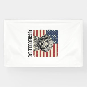 Aussiedoodle Dad Patriotic Vintage Dog Shirt Desig Banner