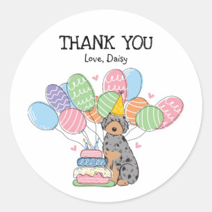 Aussiedoodle Dog Birthday Party Favour Tags Sticke