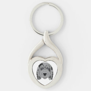 Aussiedoodle dog mix key ring