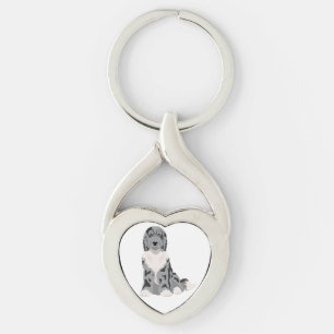 Aussiedoodle dog mix key ring