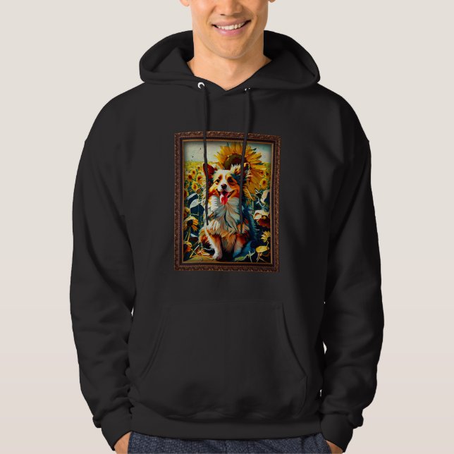 Aussiepom Painting Sunflower Flower Mom Women Flor Hoodie (Front)