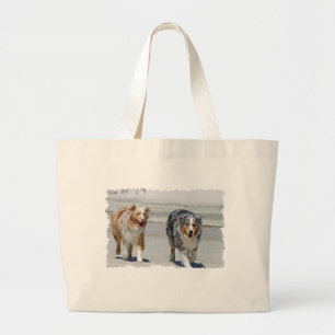 Aussies - 1st Day of Summer Beach Stroll Large Tote Bag