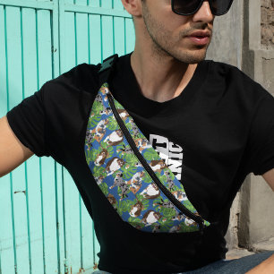 Aussies Australian Shepherd Dogs Tropical Leaves Bum Bags