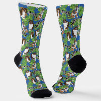 Aussies Australian Shepherd Dogs Tropical Leaves