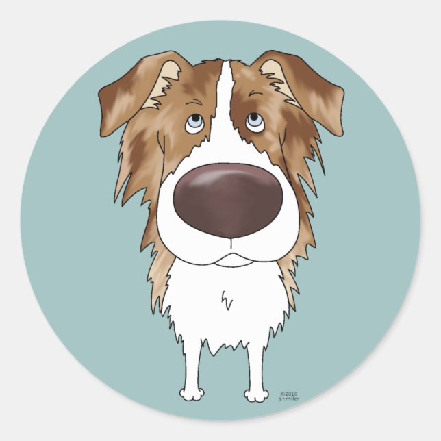 Aussies - Big Nose and Butt Classic Round Sticker (Front)