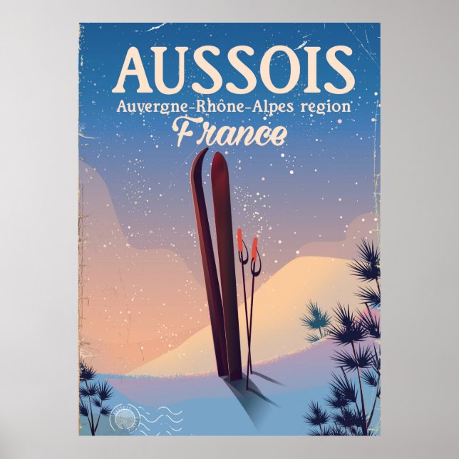 Aussois Auvergne-Rhône-Alpes France ski poster (Front)