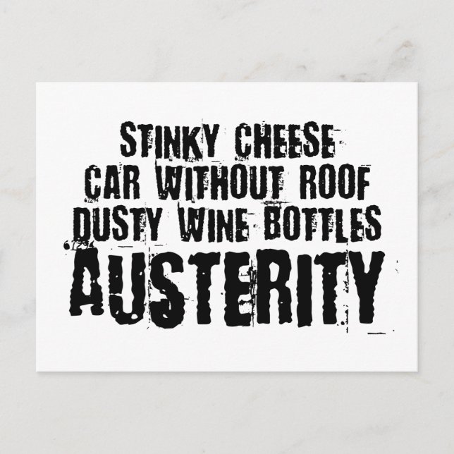 Austerity - Spartan Lifestyle Postcard (Front)