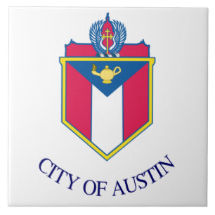 Austin city flag ceramic tile